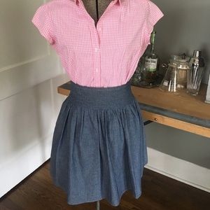 Anthropologie Dolan Chambray Denim Swing Skirt